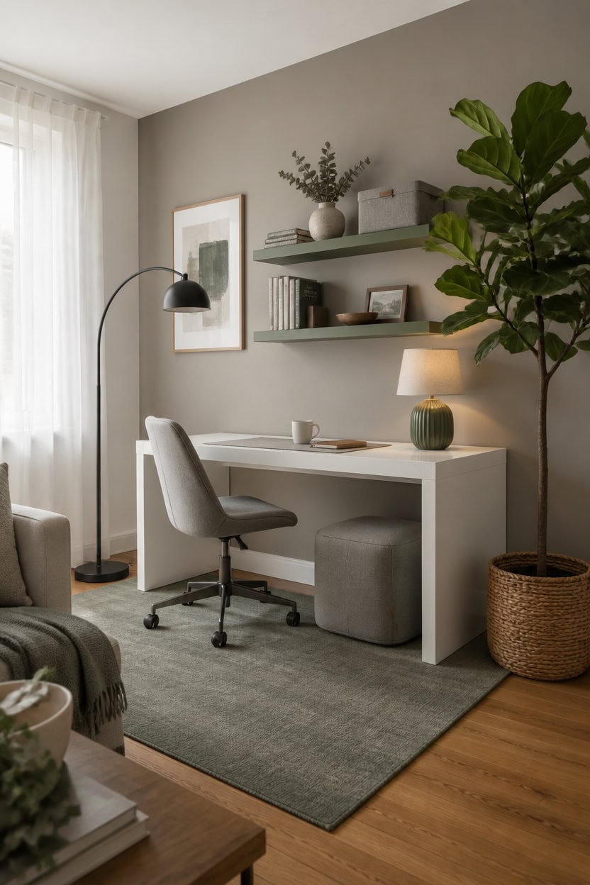 gray and green workspace boundary