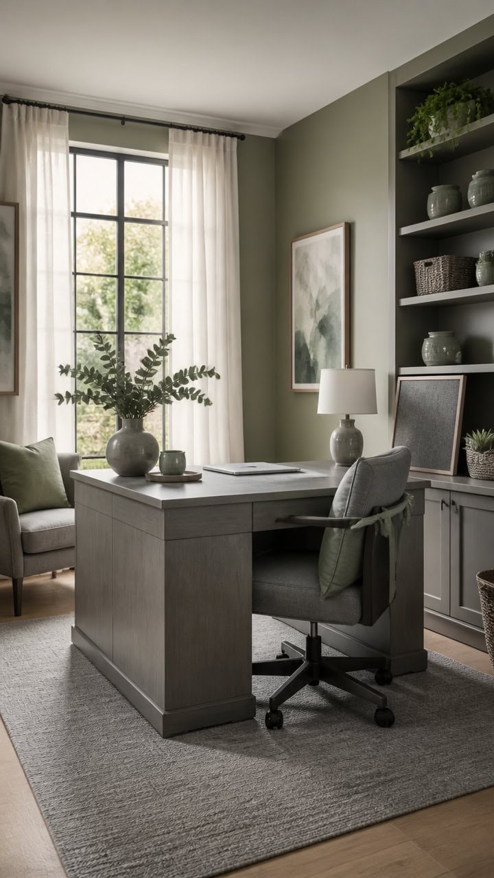 gray green functional home offices