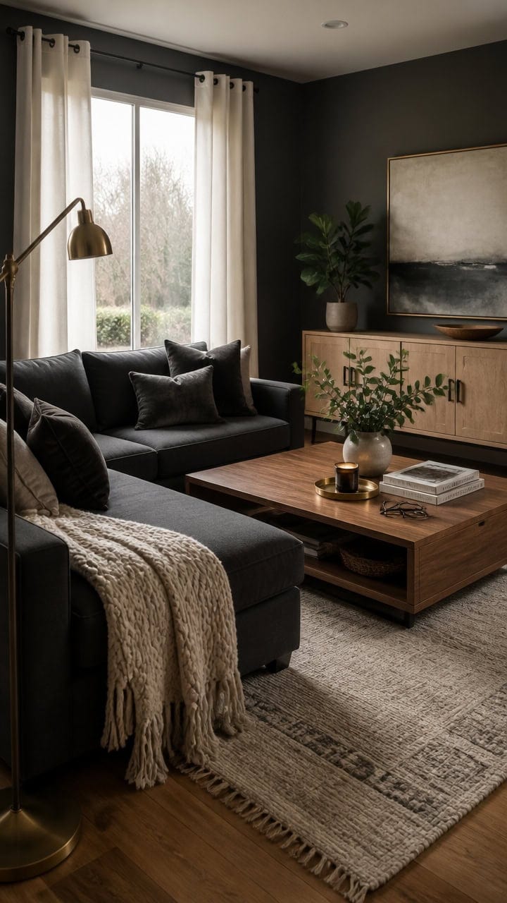 gray living room decor