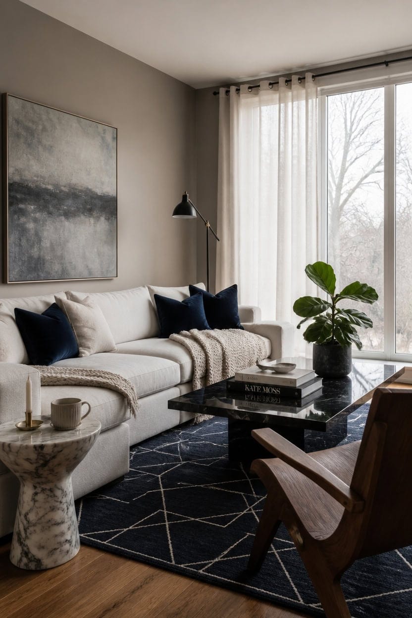 gray walls navy rug gray walls navy rug