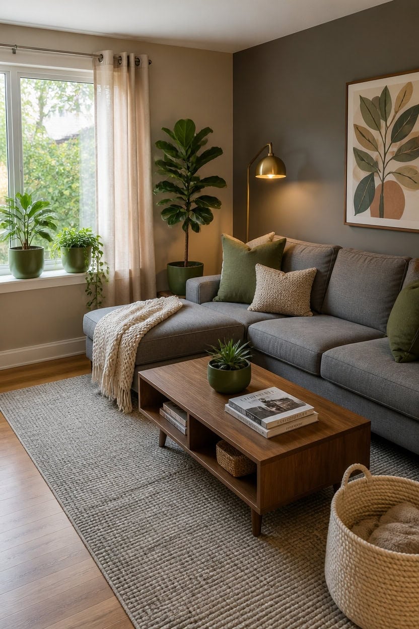 green plants textured neutrals