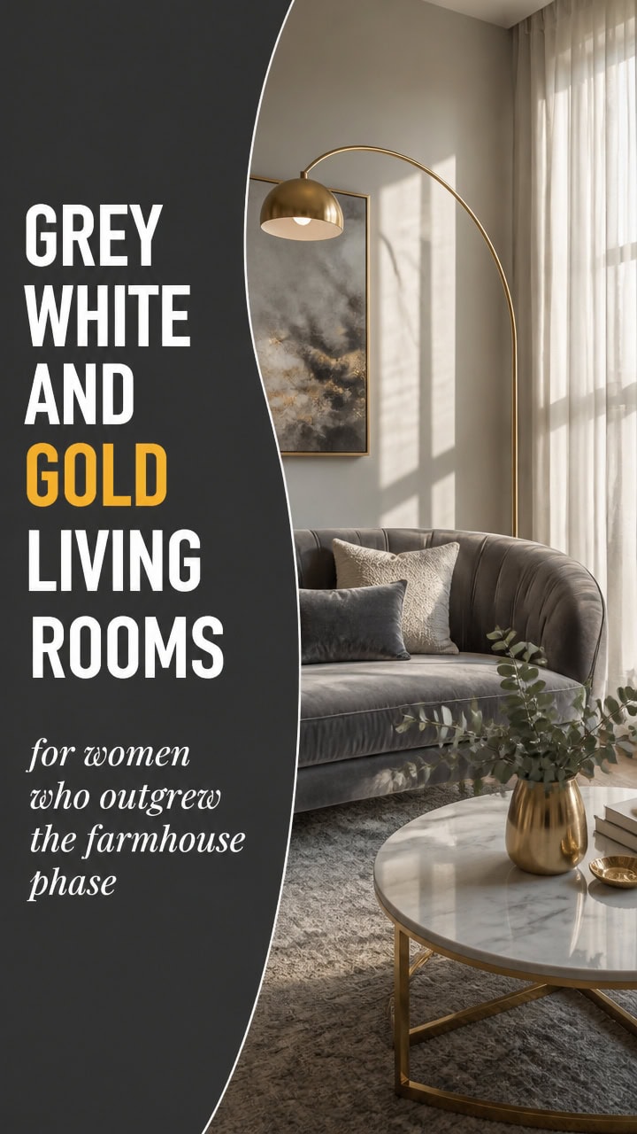 grey white gold livingrooms