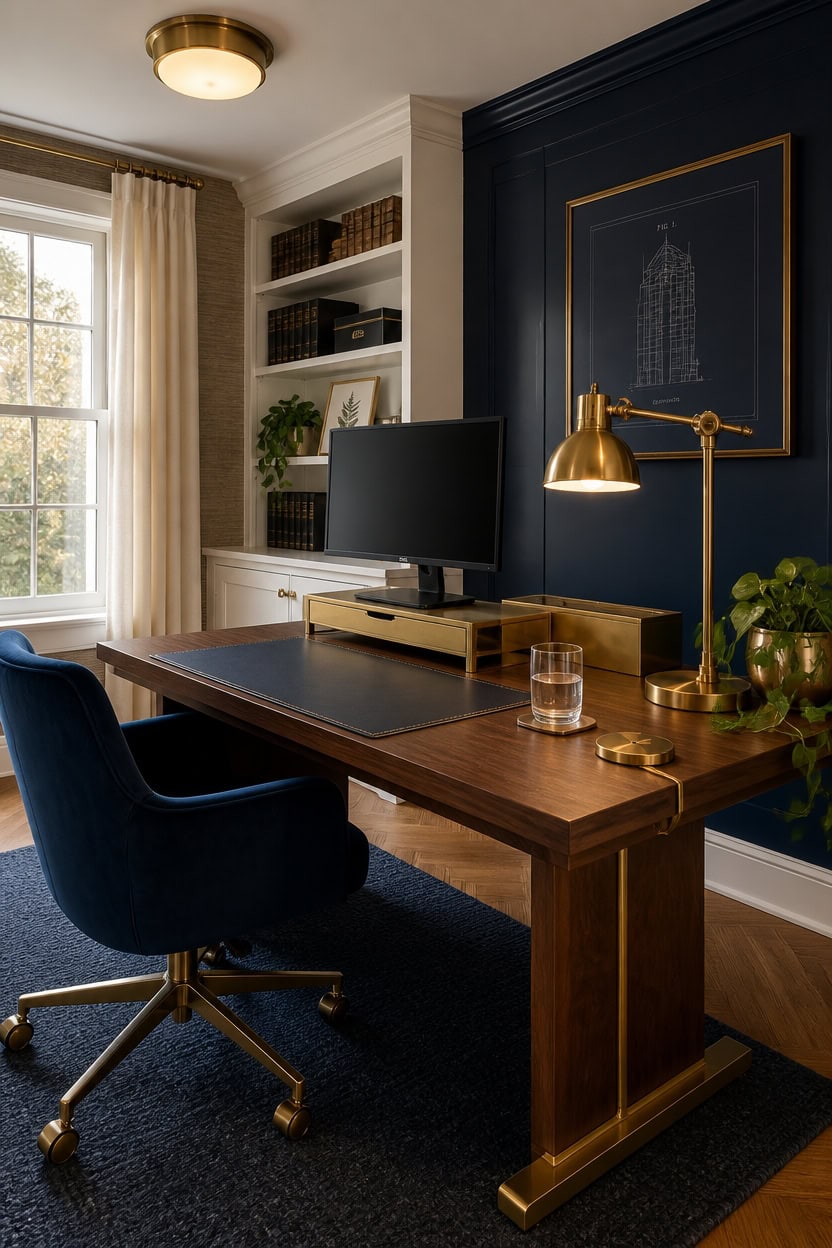 intentional brass and navy cable design