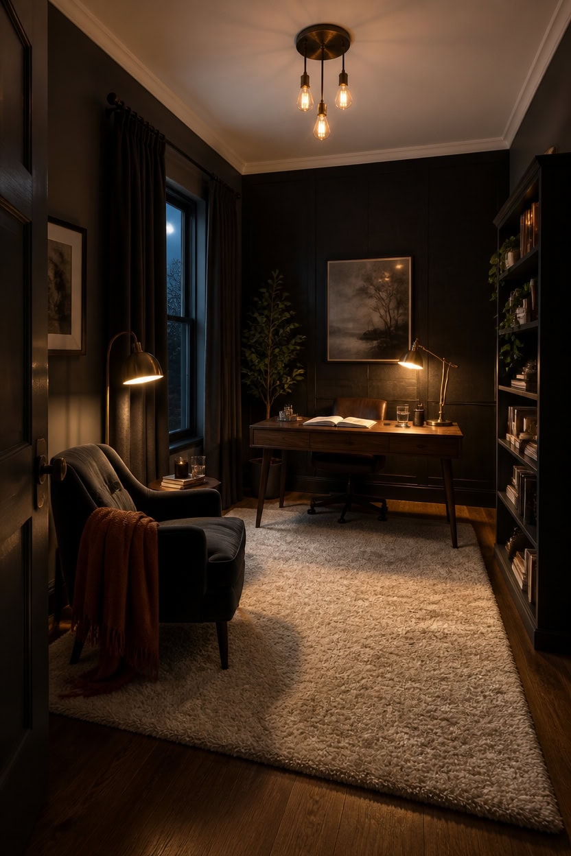 layered warm charcoal lighting