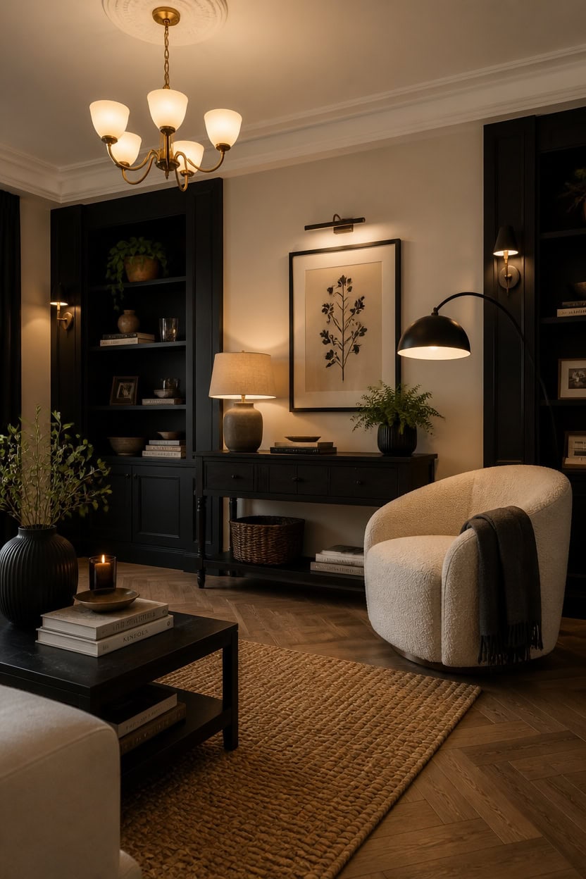 layered warm gallery lighting