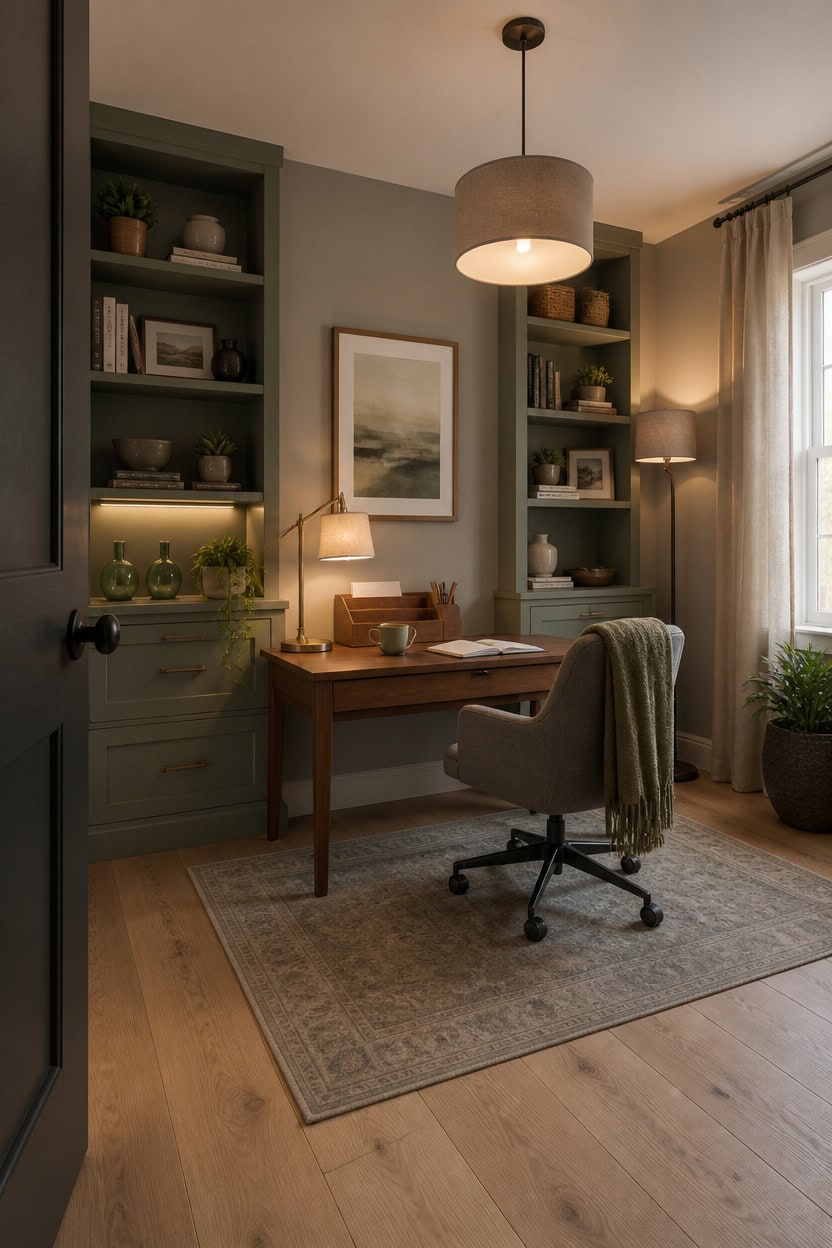 layered warm lighting green