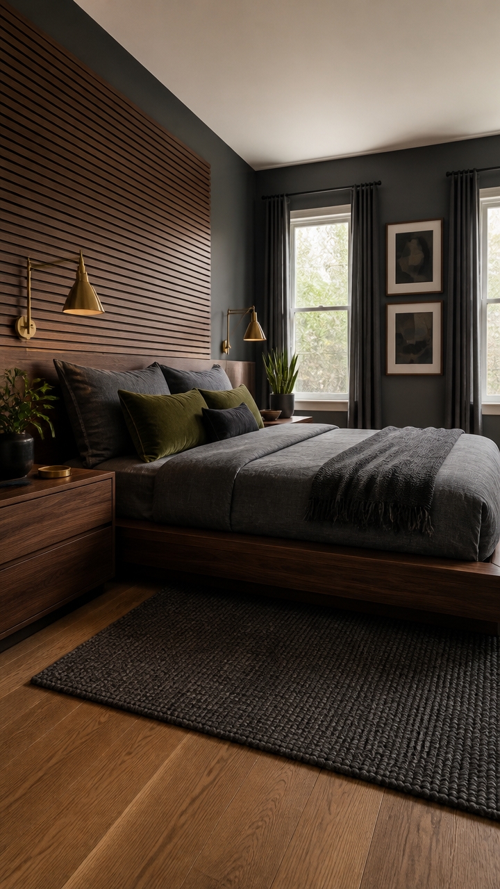 low profile dark walnut centerpiece