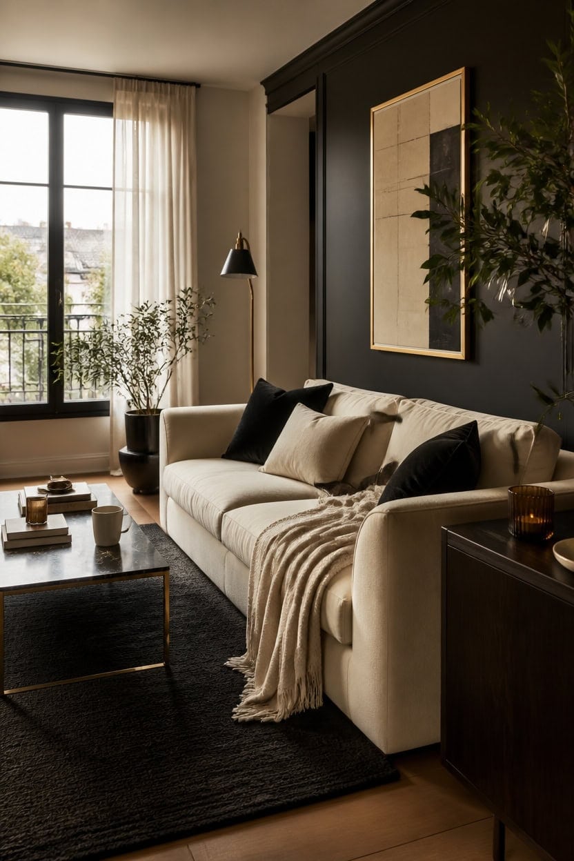 luxe cream black gold interiors