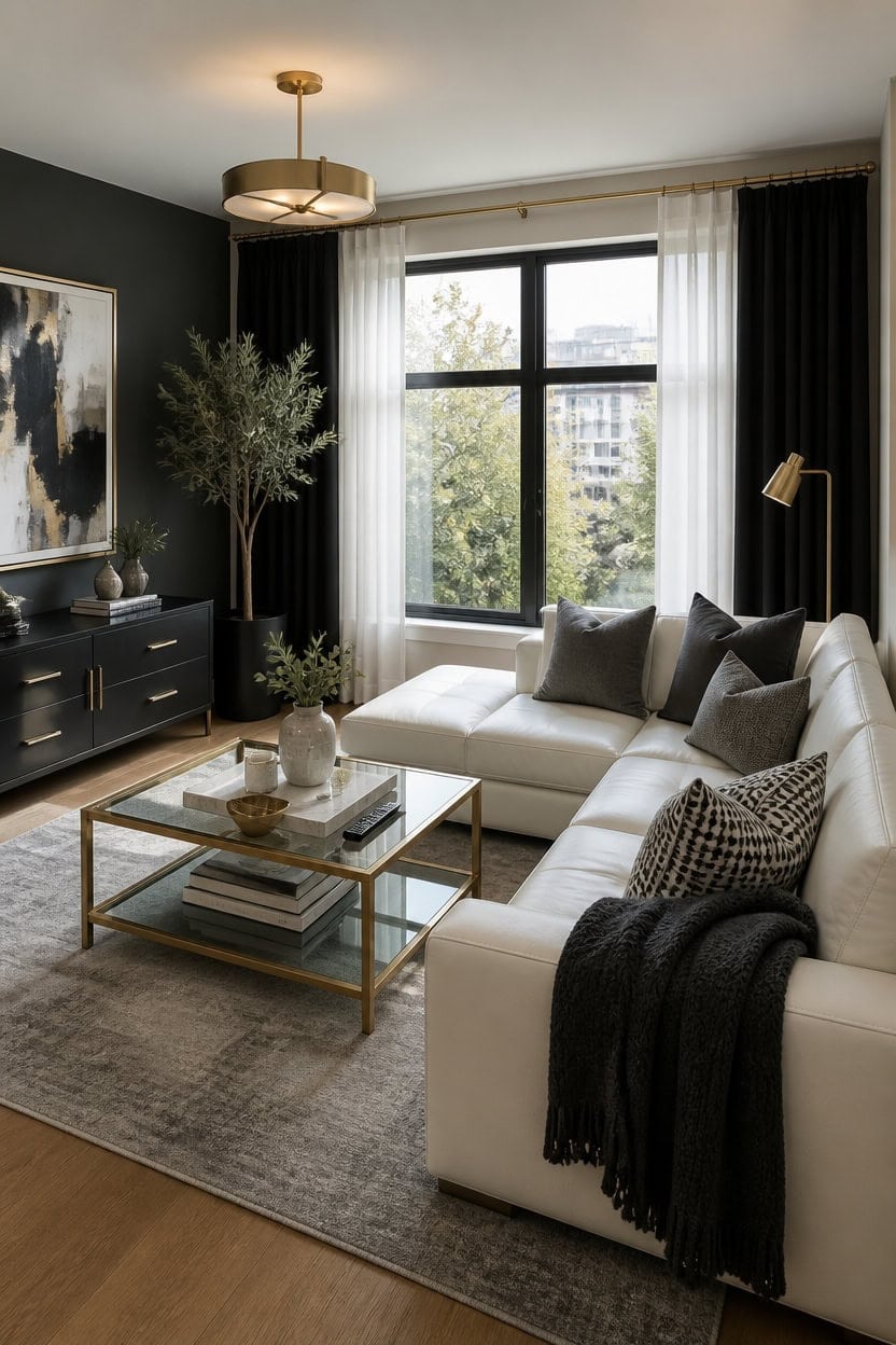 luxe gold accented monochrome