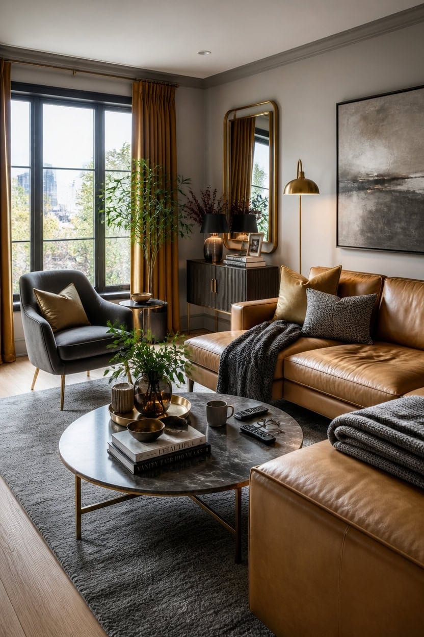 luxe grey gold balance