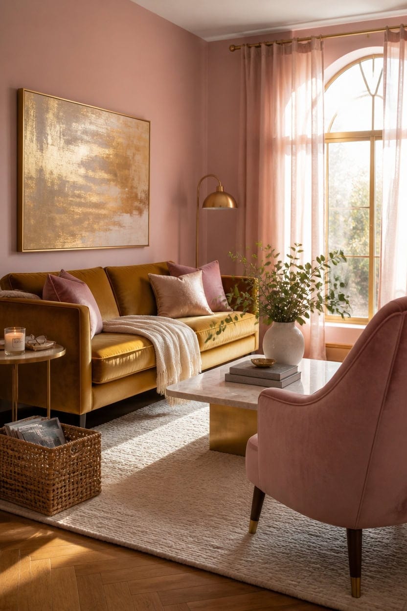 luxe pink gold interior guide