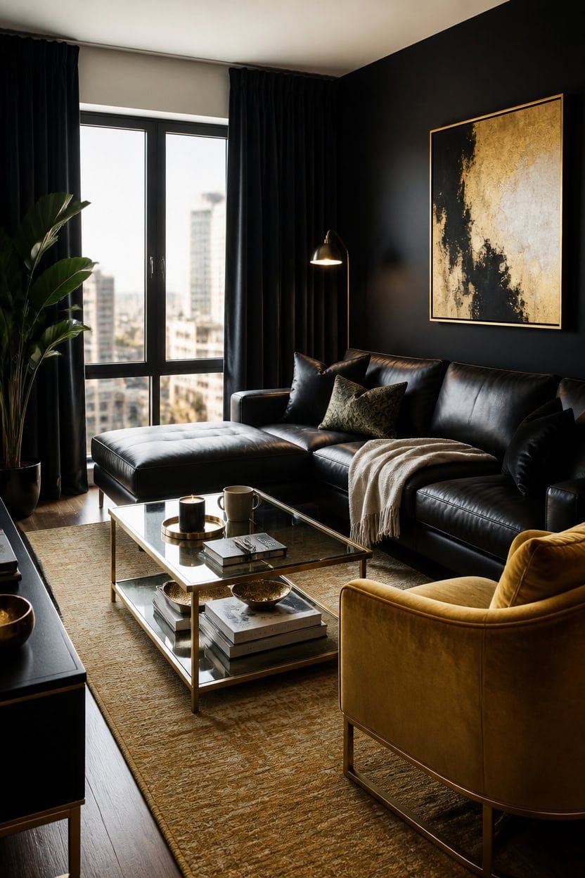 luxurious black gold lounge