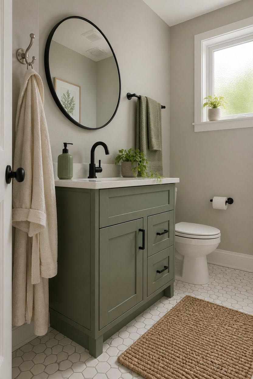 matte black green gray fixtures