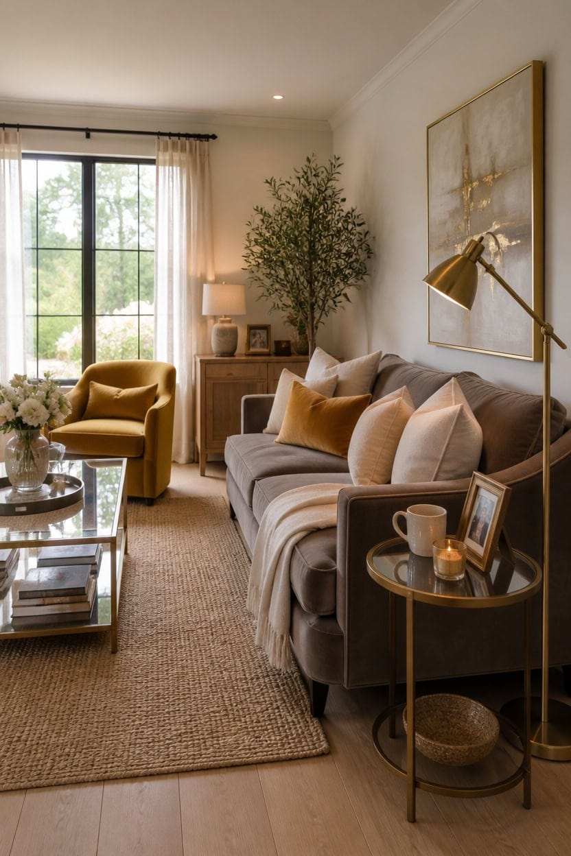 matte neutrals with gold