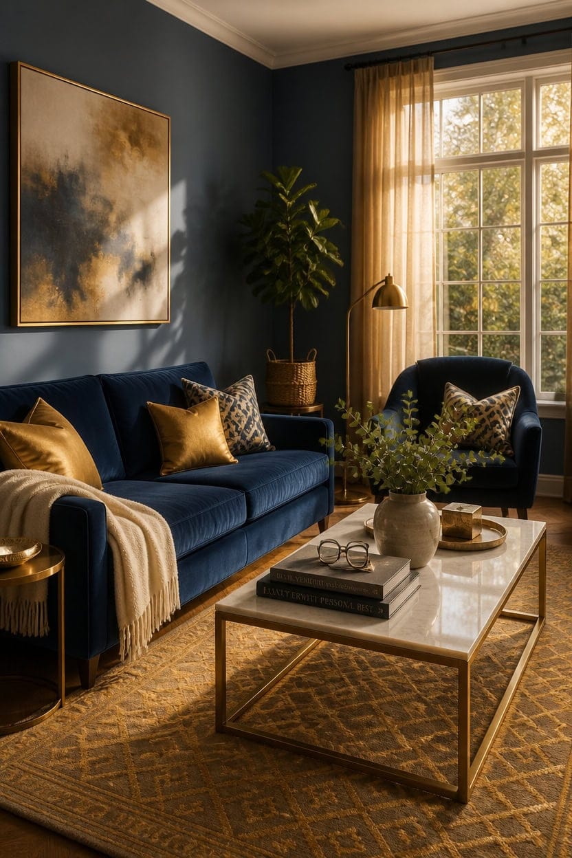 mature royal blue elegance