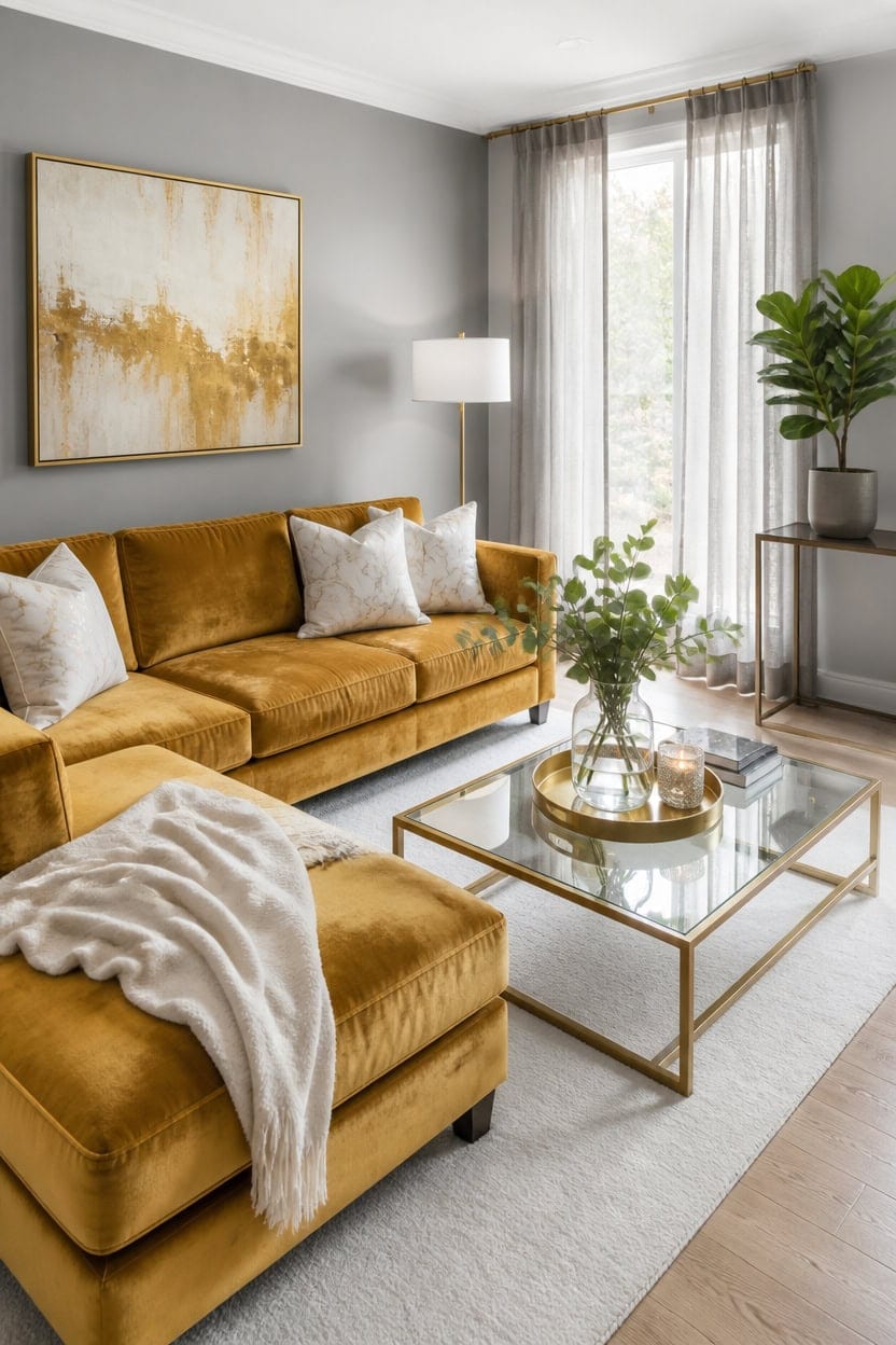 metallic trays glass accents
