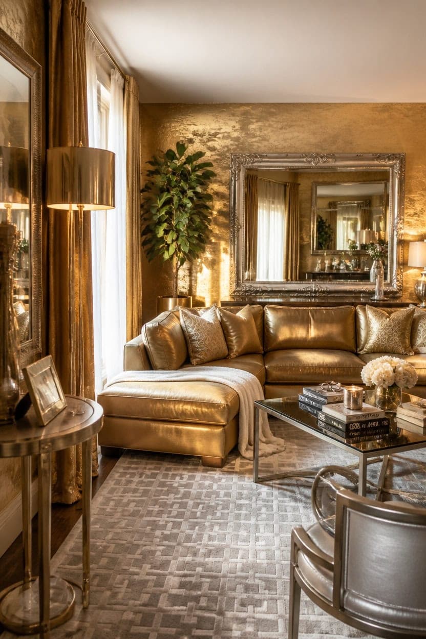 mirrored gold silver harmony