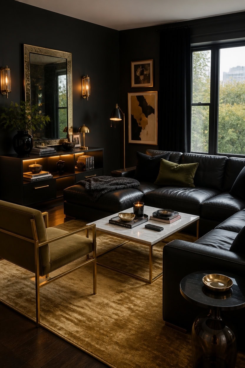 modern dark wall illumination