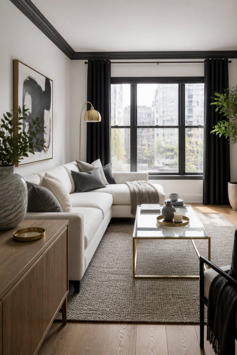 monochrome gold living elegance