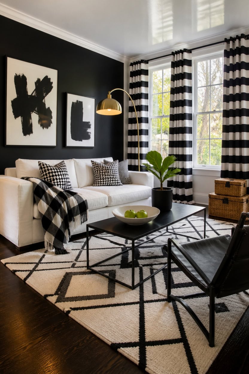 monochrome layered pattern mixing