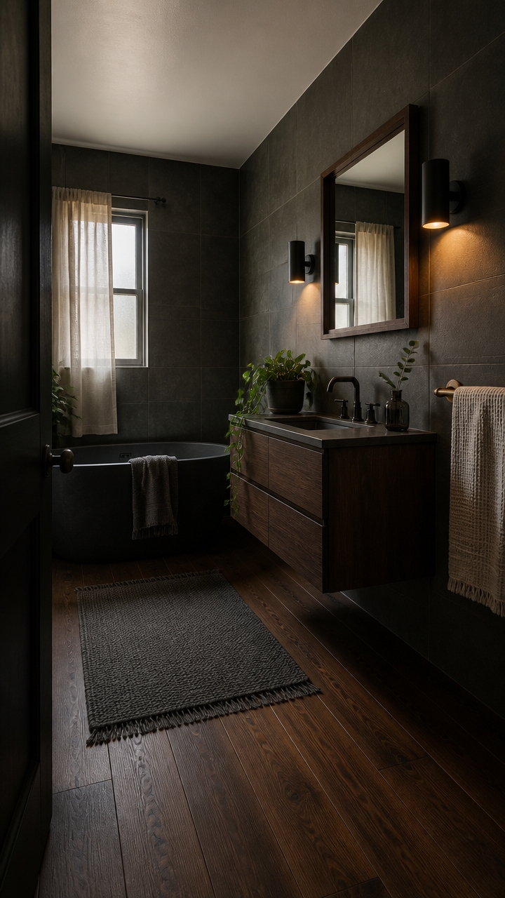 moody slate and walnut