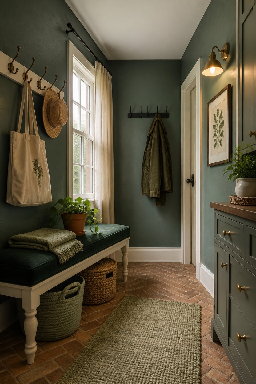 muted blue green mudroom tips