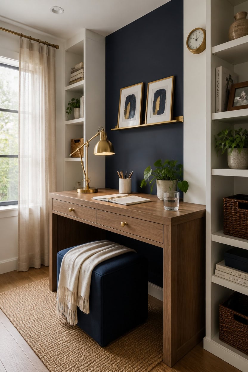 navy accent small office