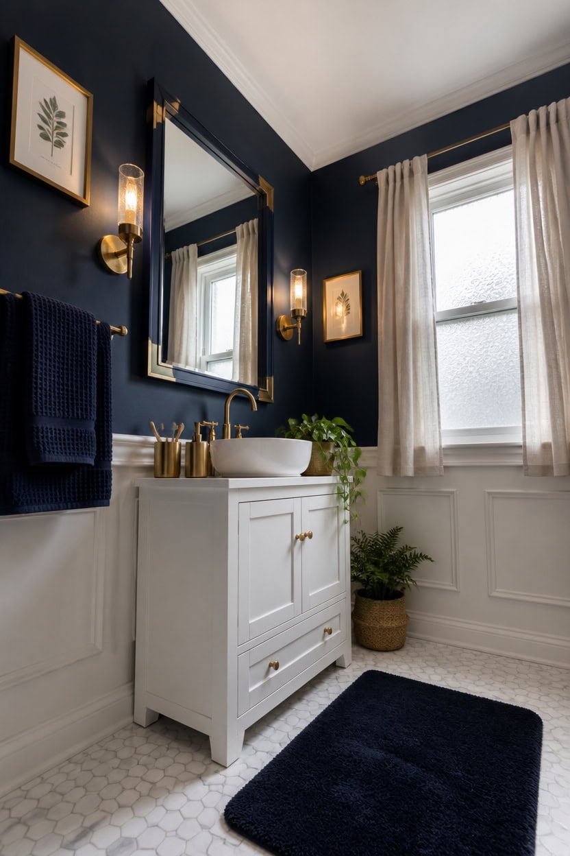 navy authority with brass warmth