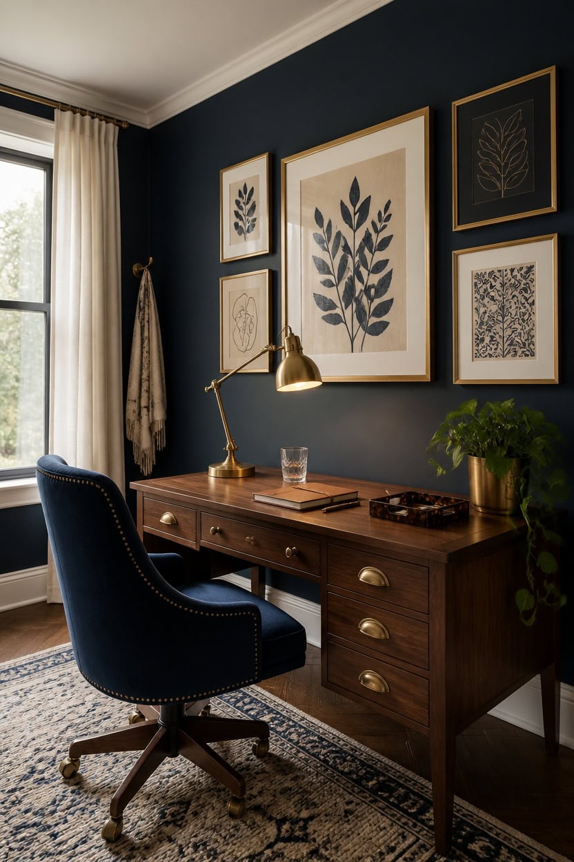 navy brass gallery styling