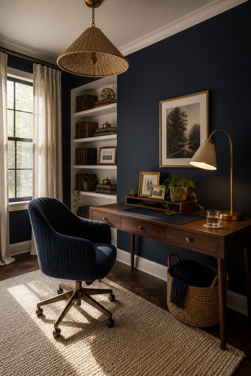 navy brass layered textures