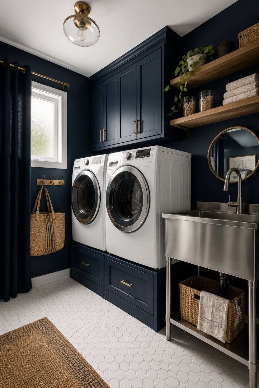 navy brass white stainless