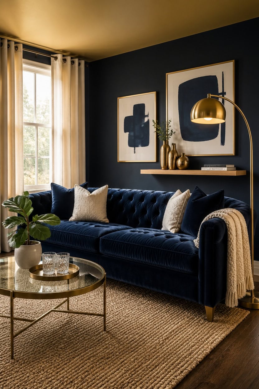 navy burnished brass balance