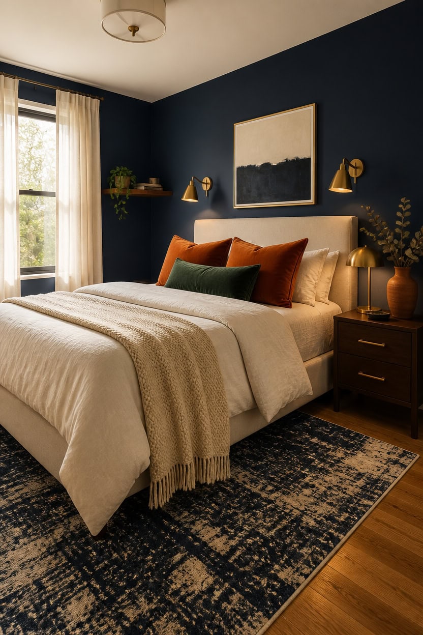 navy burnished brass palette