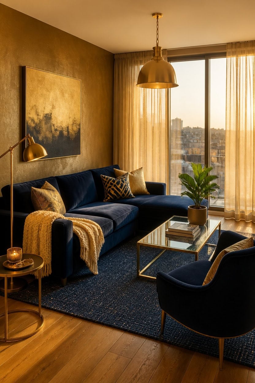 navy gold luminous d cor