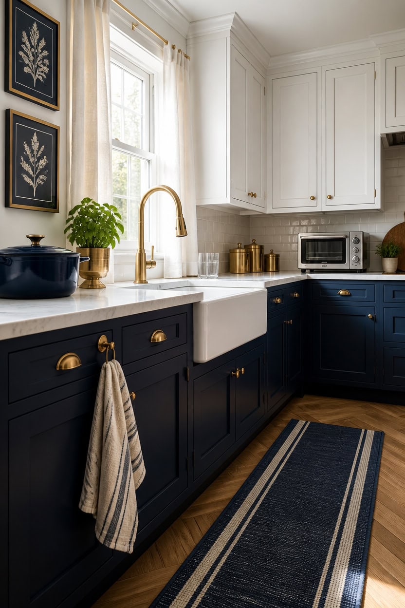 navy grounds lower cabinets