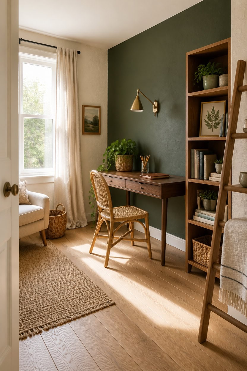 organic wood focused minimalist office