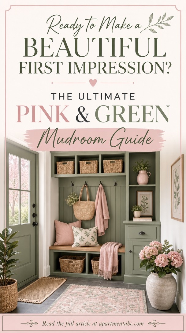 Ready to Make a Beautiful First Impression? The Ultimate Pink & Green Mudroom Guide — Pinterest Pin