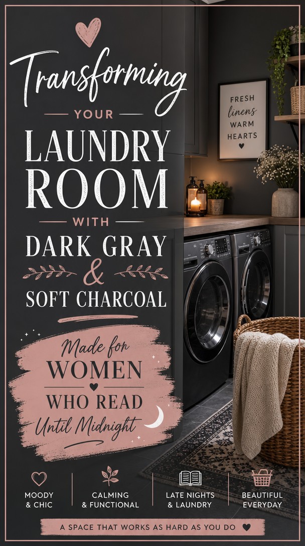 Transforming Your Laundry Room With Dark Gray & Soft Charcoal: Made for Women Who Read Until Midnight — Pinterest Pin