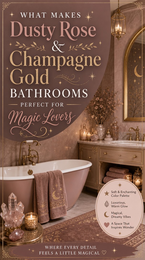 What Makes Dusty Rose & Champagne Gold Bathrooms Perfect for Magic Lovers — Pinterest Pin