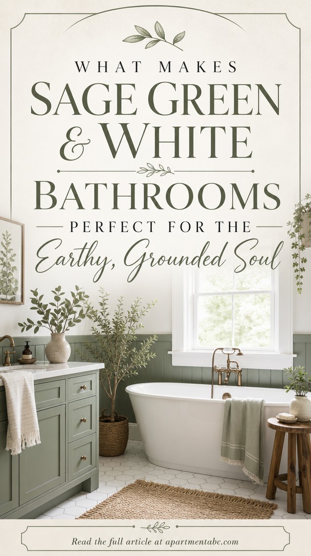 What Makes Sage Green & White Bathrooms Perfect for the Earthy, Grounded Soul — Pinterest Pin