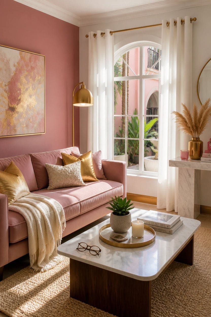 pink gold balanced elegance