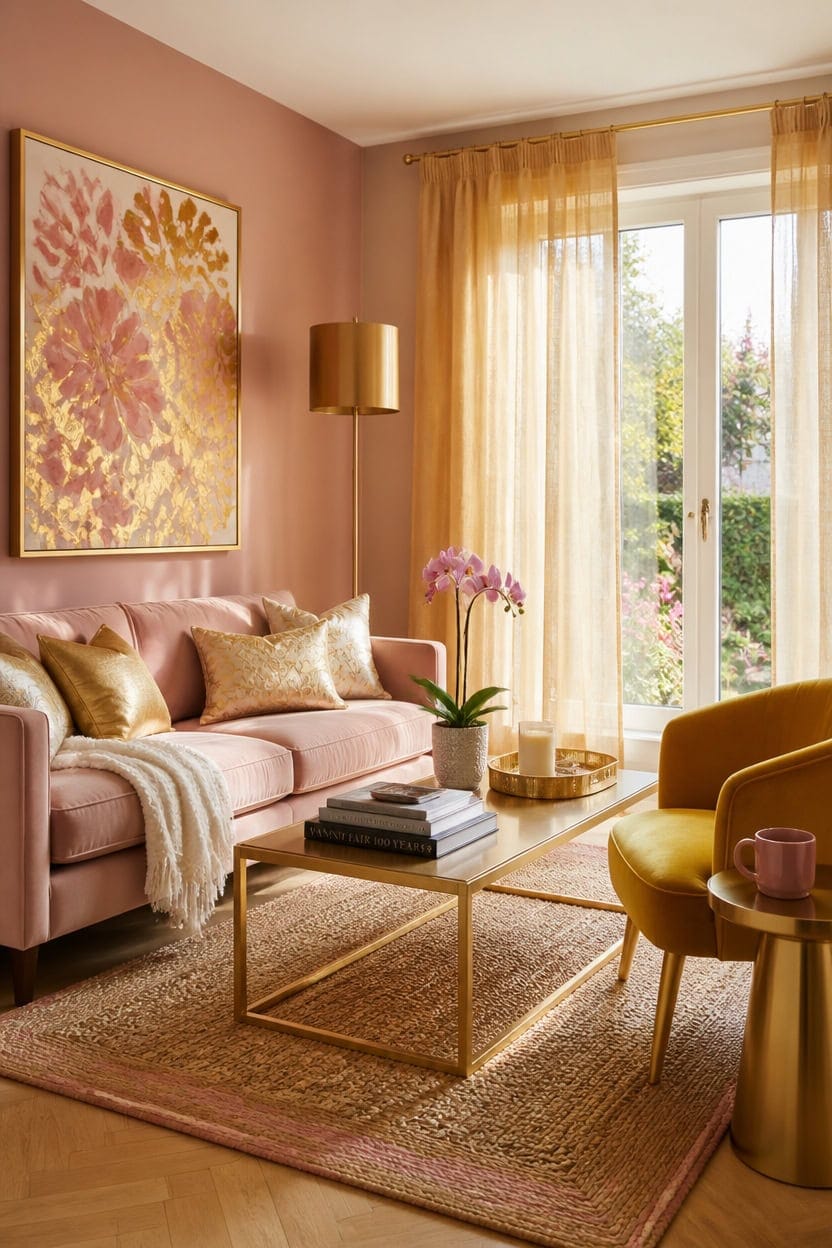 pink gold playful sophistication