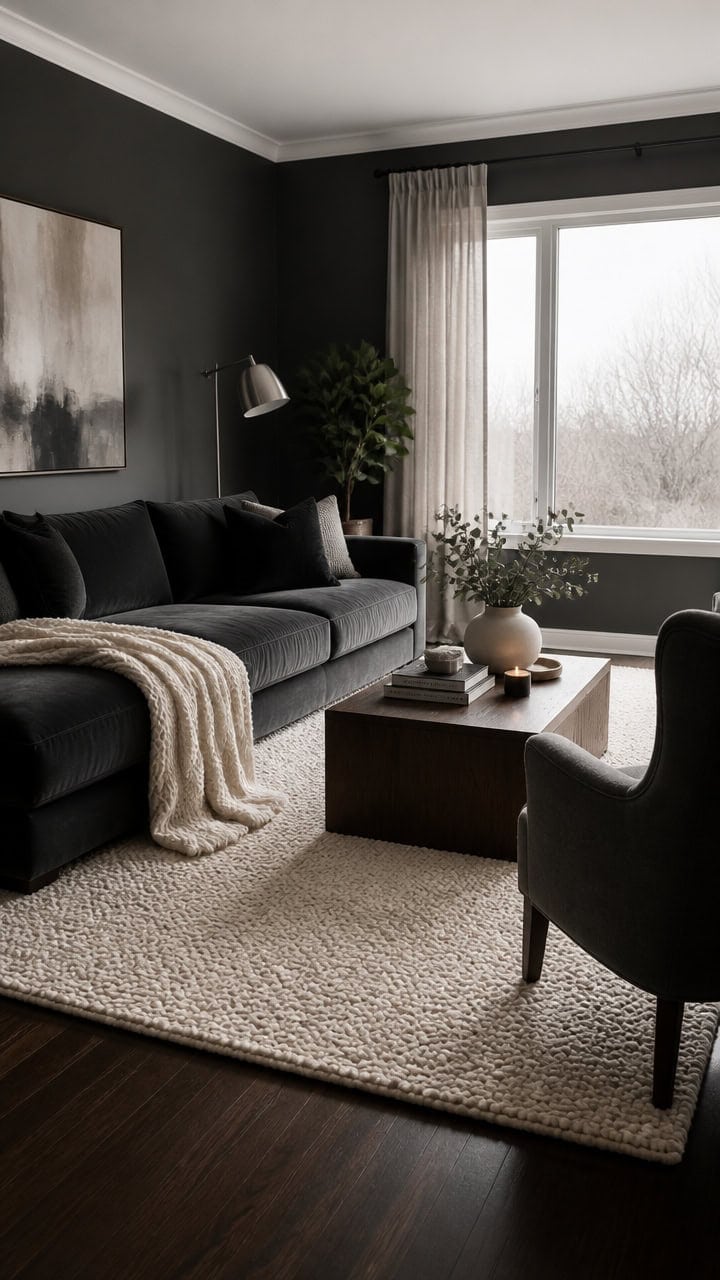 plush gray living