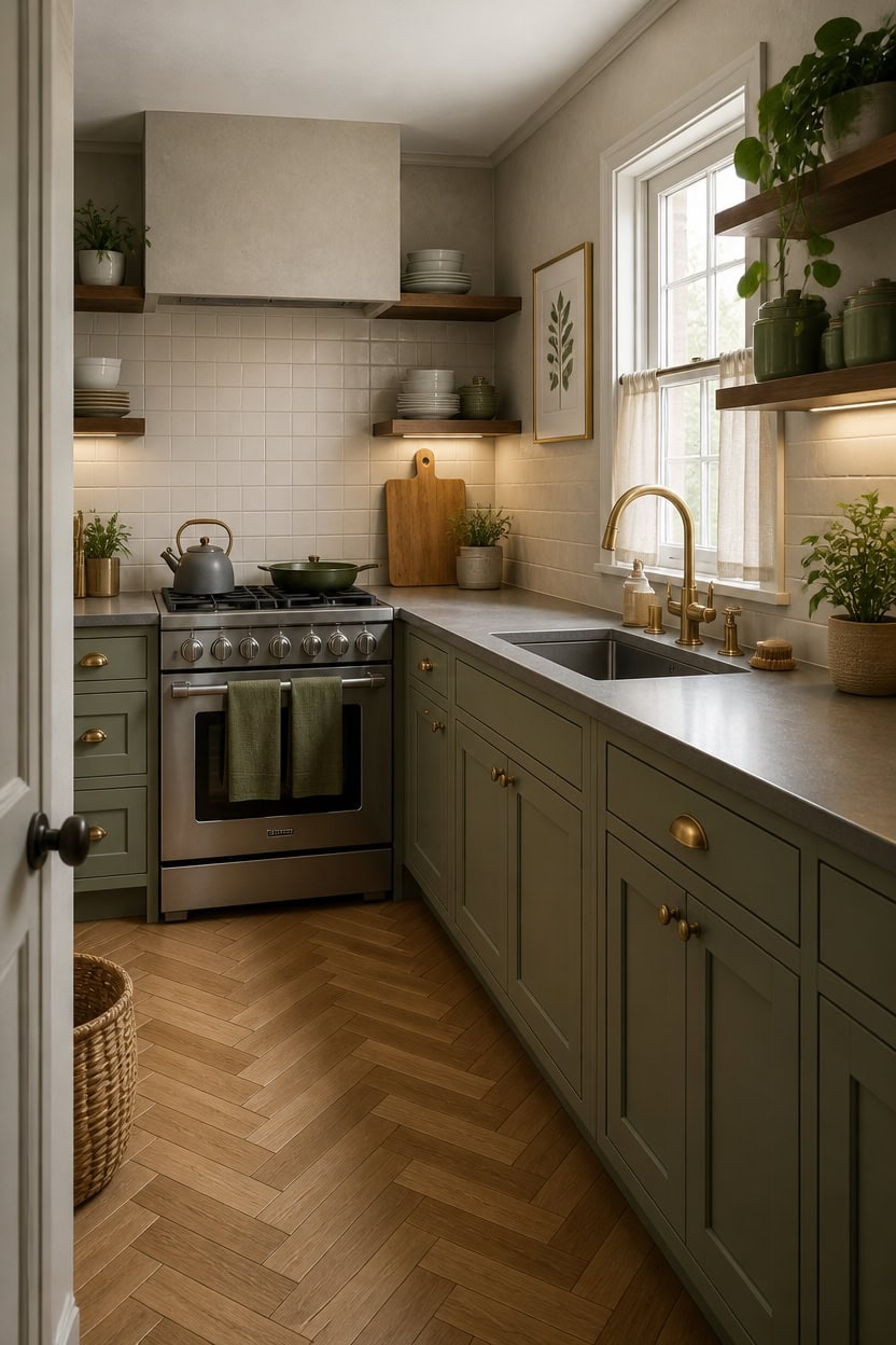 quiet gray and white backsplash