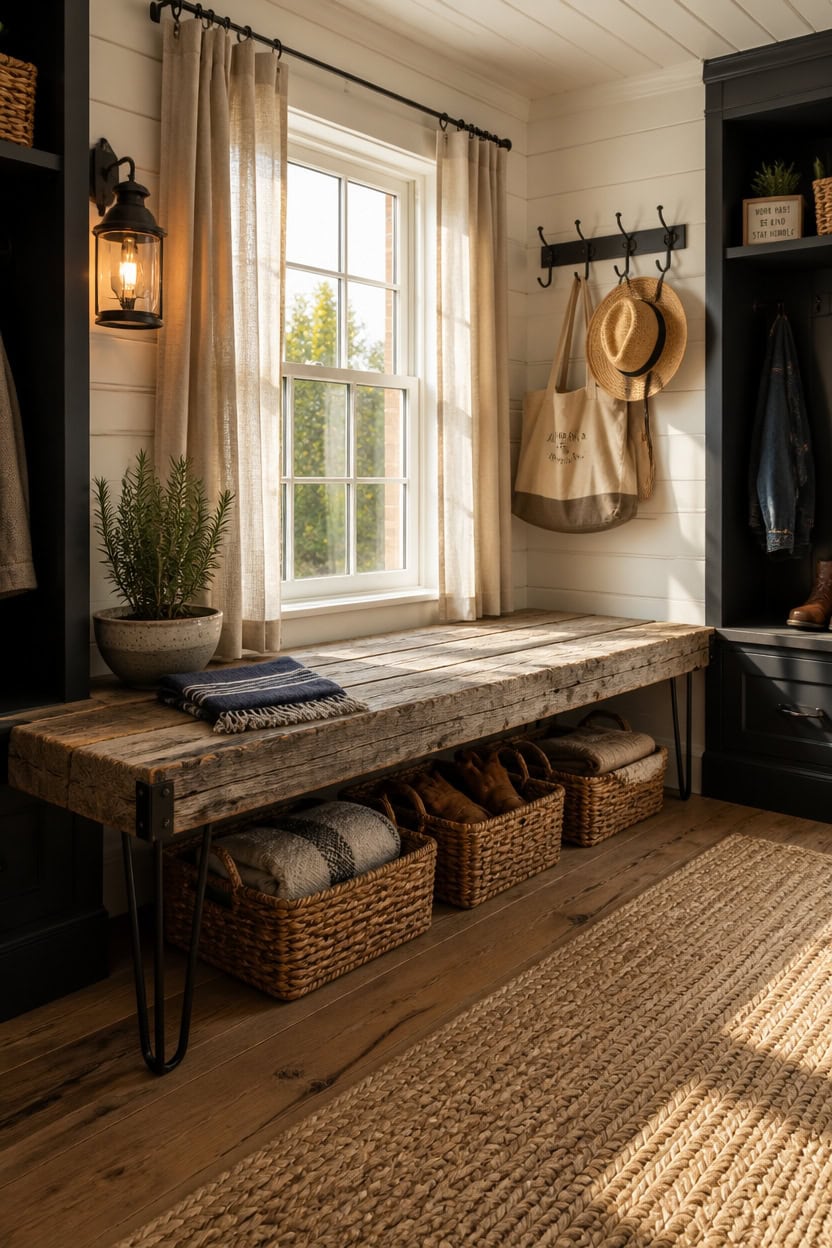 reclaimed barn wood bench