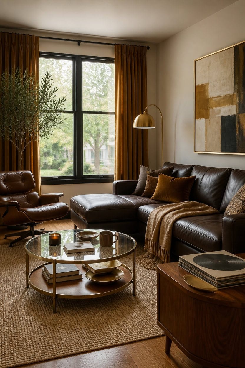 retro brown gold elegance