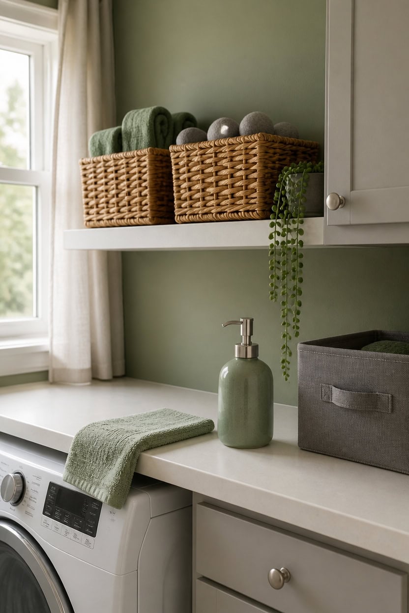 sage and gray laundry