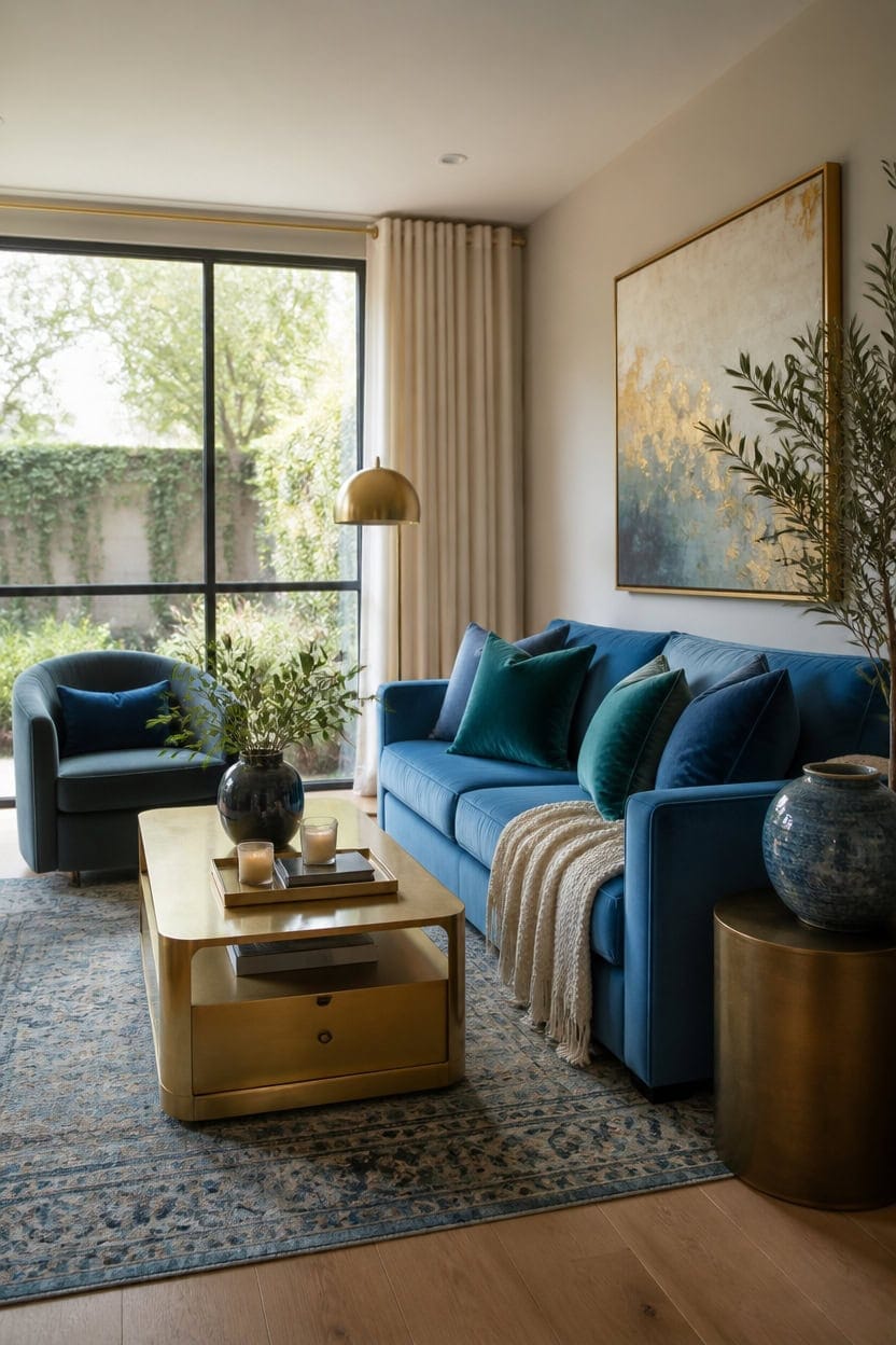 sapphire and gold interior styling