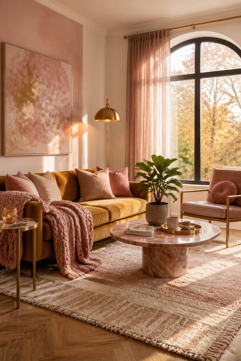seasonal pink gold living transformation