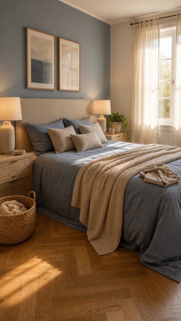 How to Style a Blue & Beige Bedroom for Women Who Choose Calm Over Chaos
